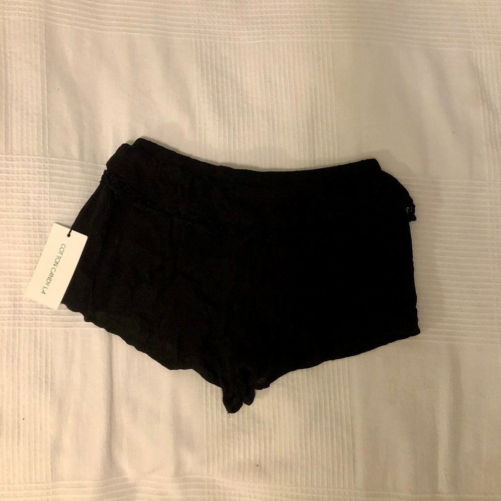 Cotton Candy LA Black Frilled Short Short